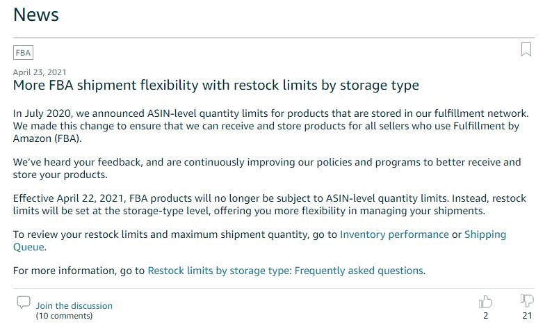 【重磅消息】FBA发货限制大变动！能发的数量更少了？
