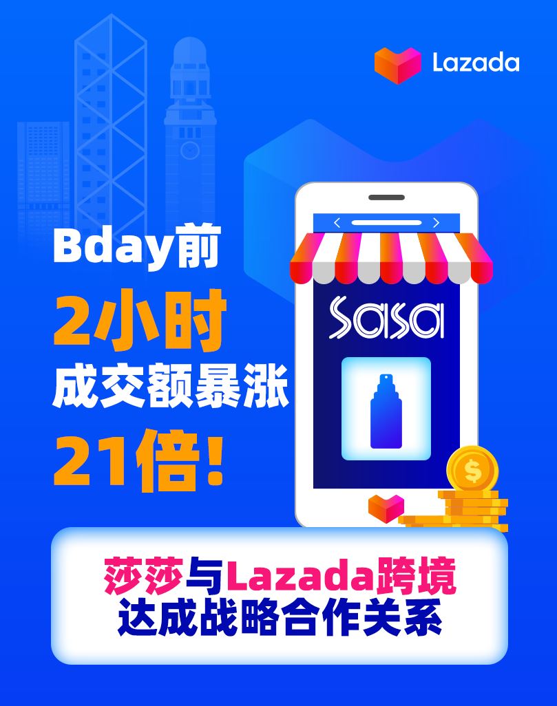 莎莎入驻Lazada，Bday前2小时成交额暴涨21倍！