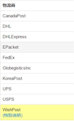 注意！Wish更新物流服务商列表，8月17日起生效