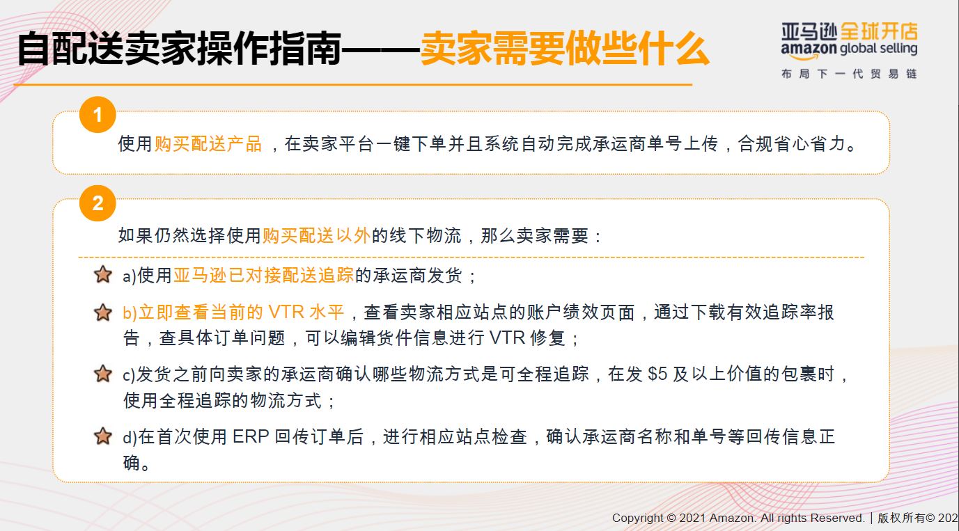 干货PPT丨亚马逊自配送卖家小心账号被关！有效追踪率详细要求在这